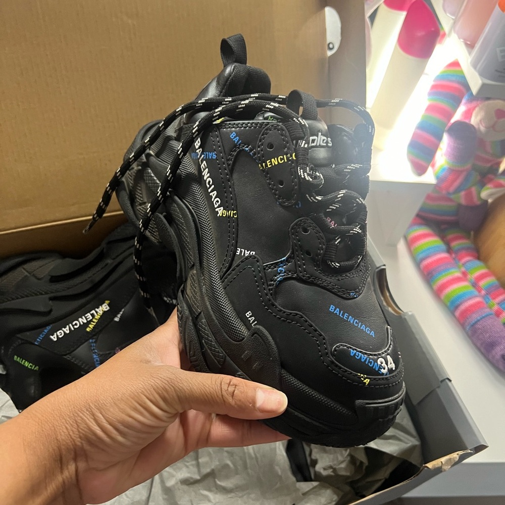 Farfetch Balenciaga Triple S Sneakers Multicolor All Over Size 34